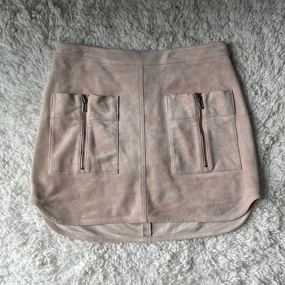 Pink suede BCBG mini skirt